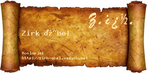Zirk Ábel névjegykártya